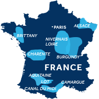 Map showing all French boating regions